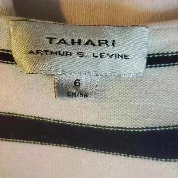 TAHARI Arthur S. Levine Silk Striped Knit Tank Top sz 6 - Picture 6 of 8